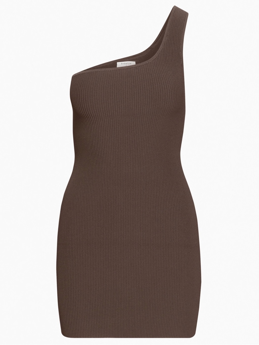 Babaton One-Shoulder Ribbed Bodycon Mini Dress